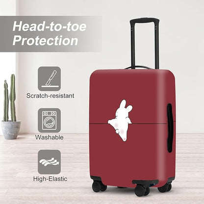 Burgundy Abstract Luggage Protector, Washable Suitcase Cover Simple Animal Pattern Anti-scratch for 18",20",22"Bag