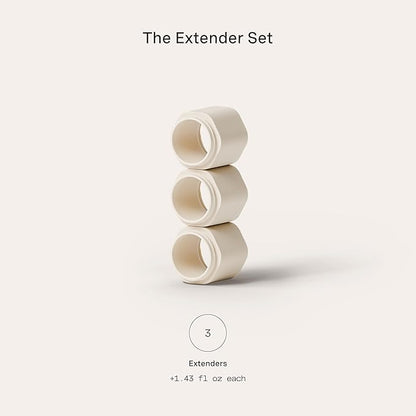 Cadence Extender - Add On to Any Flex Magnetic Containers with Lids,Extension to Travel Bottles for Toiletries - Carry On Travel Essentials For Women/Men - Adds Additional 1.43 fl oz - 3pk, Sand