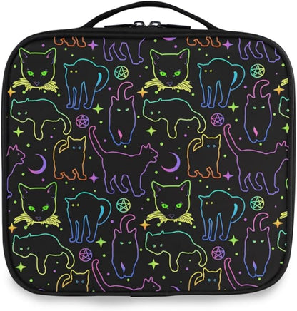 MNSRUU Makeup Bag Witchcraft Black Cats Makeup Bag Organizer Travel Cosmetic Bag Portable Large Capacity Toiletry Bag for Women, Make Up Bags with Zipper