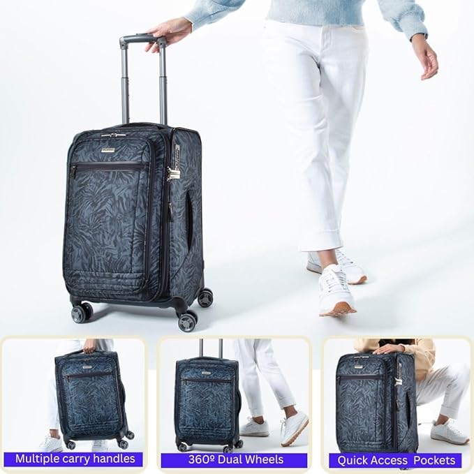 Ricardo Beverly Hills Avalon Softside Large Check-In Luggage Made with Sustainable 100% Recycled PET (rPET), Lightweight, Eco-Friendly Travel, Expandable, Dual Spinner Wheels, Serengeti Night, 28-inch
