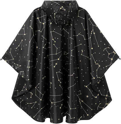 Fashion Hooded Rain Poncho Waterproof Raincoat Jacket with pocket for Women/Men/Adult