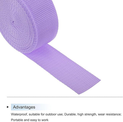 MECCANIXITY Lightweight Polypropylene Webbing Strap 1 1/2" 5 Yard Backpack Strapping Band Lavender Purple for Outdoor Luggage Cargo Straps