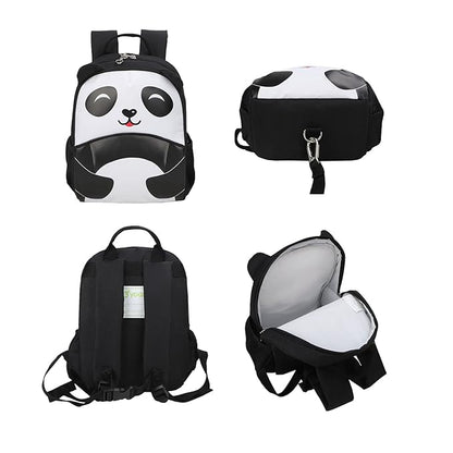 yodo Kids Insulated Toddler Backpack with Safety Harness Leash and Name Label - Playful Preschool Lunch Boxes Carry Bag, Panda