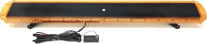 CFLMYYXGS 63" 120 LED Amber Warning Light Bar with Digital Controller 26 Flash Patterns 1W High-Intensity Beacons for Trucks Work Vehicles Weatherproof Emergency Strobe Lights (63 inches 120 LED)