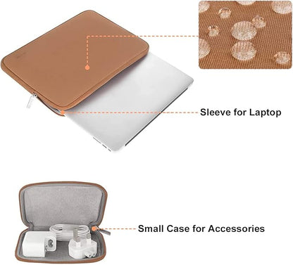 MOSISO Laptop Case 13.3 inch, 13-13.3 inch Laptop Sleeve Bag Compatible with MacBook Air/Pro 13/Pro 14 M5 M4 M3 M2 M1, HP Dell ASUS Lenovo, Neoprene Computer Sleeve Bag with Small Case, Brown