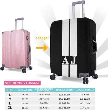 Personalized Luggage Suitcase Cover With Photo Dog Cat, Picture Custom Suitcase Cover, Custom Luggage Cover (M (for 22--24 inch luggage))