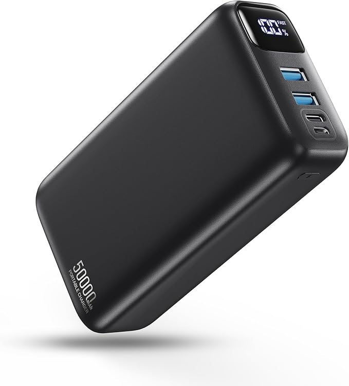 PIFFA 50000mAh Portable Charger Power Bank,22.5W Fast Charging Portable Phone Charge USB-C PQ3.0 QC4.0,LED Display, Battery Pack for iPhone 17/16/15 Pro Samsung Google, for Travel Camping Essential