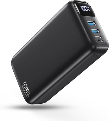 PIFFA 50000mAh Portable Charger Power Bank,22.5W Fast Charging Portable Phone Charge USB-C PQ3.0 QC4.0,LED Display, Battery Pack for iPhone 17/16/15 Pro Samsung Google, for Travel Camping Essential