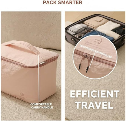5-Piece Travel Packing Cubes Set for Luggage - Waterproof Organizer Bags for Clothes Shoes & Toiletries - Lightweight & Durable Suitcase Storage System (Black)