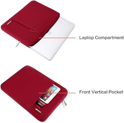 MOSISO Laptop Case 15 inch, 15 inch Laptop Sleeve Compatible with MacBook Air 15 M4 A3241 M3 A3114 M2 A2941 2025 2024 2023,Dell XPS 15,Polyester Vertical Computer Sleeve Bag with Pocket, Red