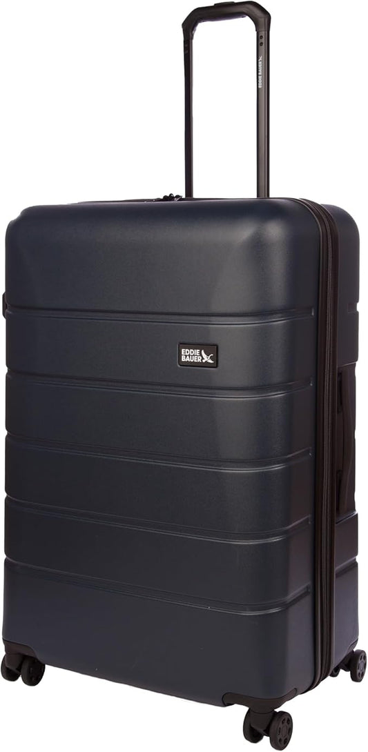 Eddie Bauer Glacier Carry-On 22" Luggage | Hardside | Spinner Wheels | Expandable | Lightweight | Travel Essentials - Storm Blue