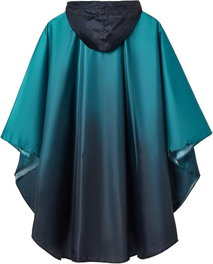 SaphiRose Unisex Rain Poncho Waterproof Raincoat Hooded for Adults Women with Pockets