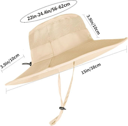 Sun Hats for Men Women Fishing Hat UPF 50+ Breathable Wide Brim Summer UV Protection Hat
