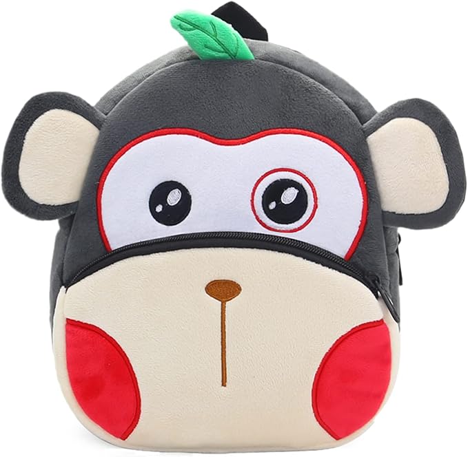 KISSOURBABY Zoo Toddler Kids Backpacks Cute Plush Little Girls Boys,Monkey