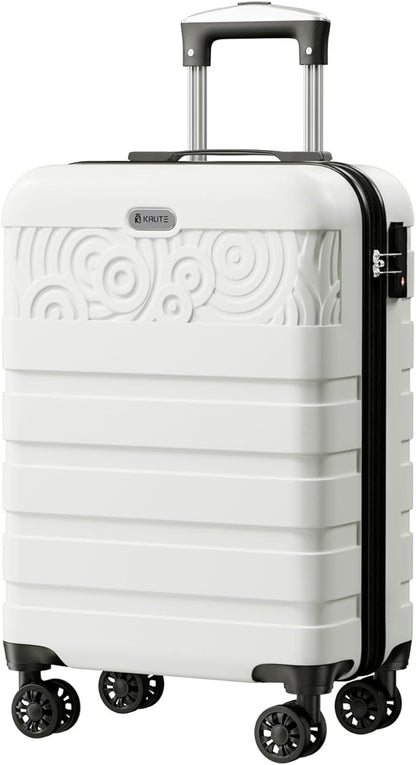 Krute Carry On Luggage 20 inch Suitcase with Spinner Wheels Airline Approved Hard Shell Luggages PC ABS TSA Lock Suitcase