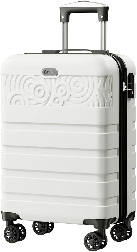 Krute Carry On Luggage 20 inch Suitcase with Spinner Wheels Airline Approved Hard Shell Luggages PC ABS TSA Lock Suitcase