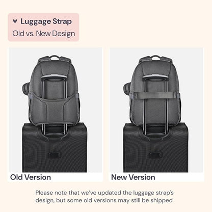 BabbleRoo Diaper Bag Backpack - Travel Large Baby Diaper Bag with Changing pad, Waterproof Baby Bags for Mom & Dad, Unisex Bags with Pacifier Case, Luggage Strap & Stroller Clips - Dark Gray