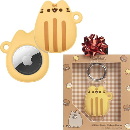 iFace x Pusheen Café Series Silicone Protective Cover [ Compatible with Apple AirTag][Cute Character Case] [Carabiner Keychain Clip Included] - Madeleine