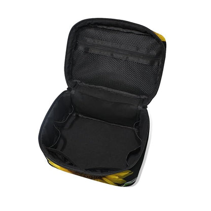 senya Travel Makeup Bags With Zipper Sunflower In The Dark Cosmetic Bag Toiletry Bags Train Cases Storage Bags Portable for Women Girls