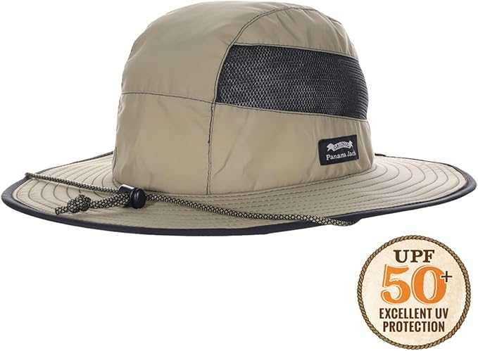 Panama Jack Men's Sun Hat - Nylon Boonie Bucket, Packable, 3 1/4" Big Brim, UPF 50+ UVA/UVB Sun Protection