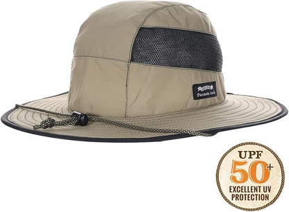 Panama Jack Men's Sun Hat - Nylon Boonie Bucket, Packable, 3 1/4" Big Brim, UPF 50+ UVA/UVB Sun Protection