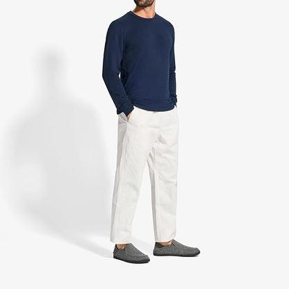 OLUKAI Moloa Hulu Men's Wool-Blend Slippers, Soft & Heathered Knit Slip On Shoes, Suede Leather Foxing, Drop-In Heel Design