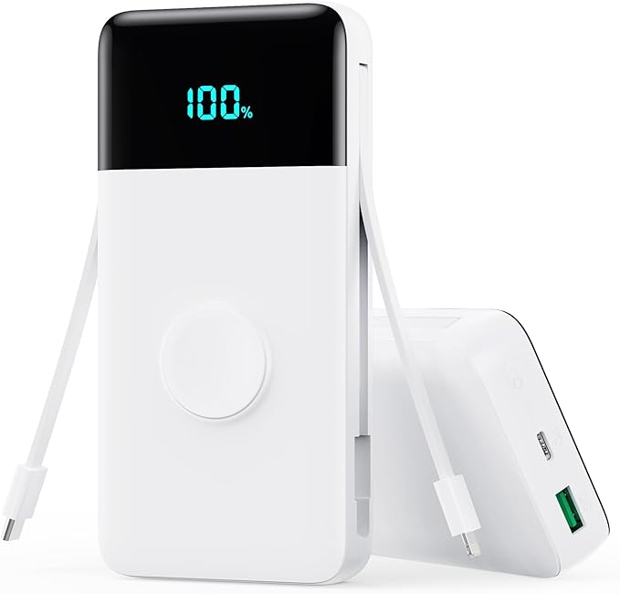 Portable Charger 40800mAh for iPhone with Built-in Cable and iWatch Charger, 25W PD Fast Charging USB C Power Bank,Travel Camping Essentials Battery Pack for iPhone 17/16/15/14/13,Android,Apple Watch