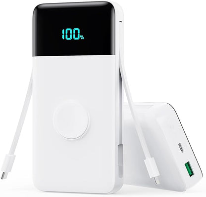 Portable Charger 40800mAh for iPhone with Built-in Cable and iWatch Charger, 25W PD Fast Charging USB C Power Bank,Travel Camping Essentials Battery Pack for iPhone 17/16/15/14/13,Android,Apple Watch