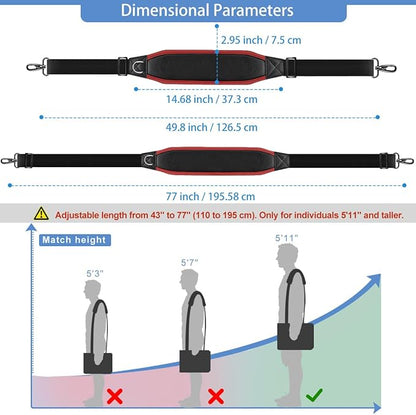 ZINZ 77" Shoulder Strap with Neoprene Thick Padded, Universal Bag Strap with Double Adjustable Buckles and Metal Swivel Hooks
