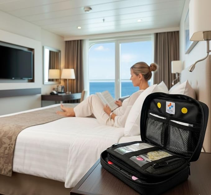 MediKit: Essential Medication Kit (Pain, Cold, Allergy, Stomach & Other: 70 items). Compact 6"x8", Water Resistant Bag, Color-Coded Organization. Travel (Business/Holiday), Students & Campers. HSA/FSA