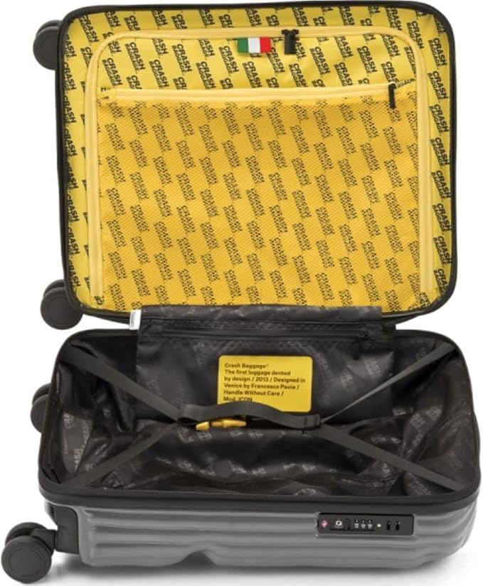 CRASH BAGGAGE | Stripe | Trolley Suitcase | Small Smoke Grey