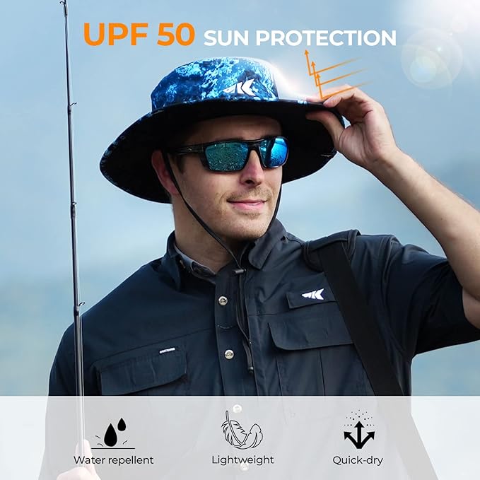 KastKing Sol Armis UPF 50 Boonie Hat - Sun Protection Hat, Fishing Hat, Beach & Hiking Hat, Paddling