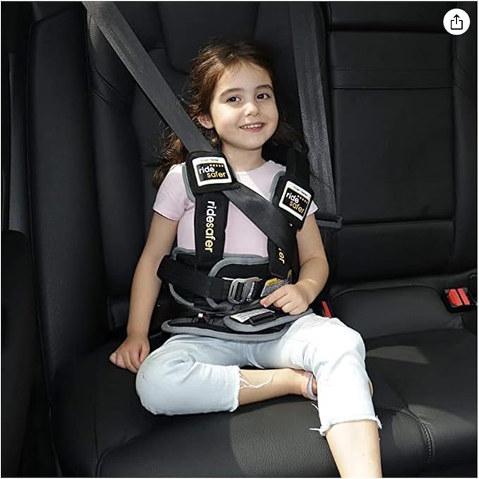 RideSafer - Small Black, Lightweight, Compact, Portable Car Seat - Perfect for Travel and Everyday Child Safety