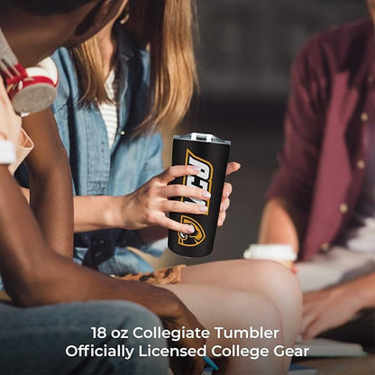 Campus Colors NCAA Stainless Steel Tumbler perfect for Gameday - 18 oz - Double Walled - Keeps Drinks Perfectly Insulated (VCU Rams - Black)