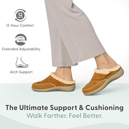 Orthofeet Women's Orthopedic Faux Fur Lined Charlotte Slippers