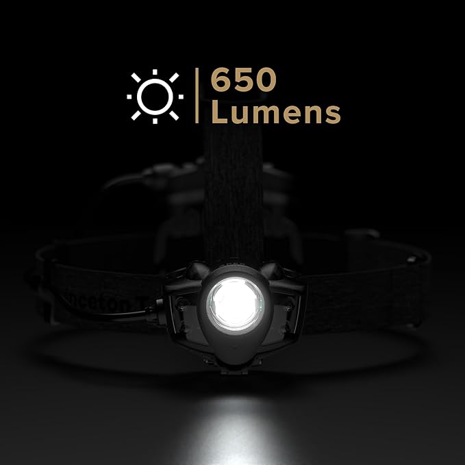 Princeton Tec Apex Headlamp with Dimmable 550 Lumens White Maxbright LED, IPX7 Water Resistance and 12 Hour Burn Time, Essential for Backpacking, Camping, Caving, and Safety, Industrial