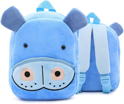 Cute Toddler Backpack,Cartoon Cute Animal Plush Backpack Toddler Mini School Bag for Kids Age 1-4 Years Old(Hippo)