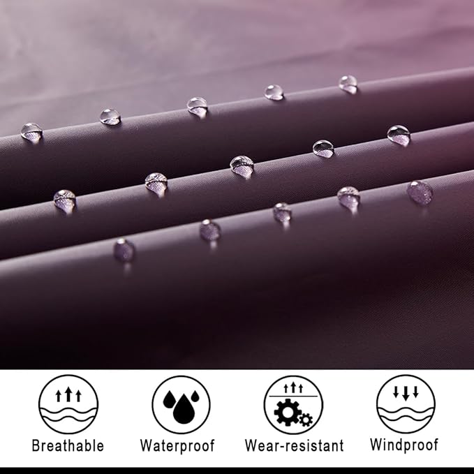 Hooded Rain Poncho for Adult, Waterproof Lightweight Raincoat for Hiking Camping