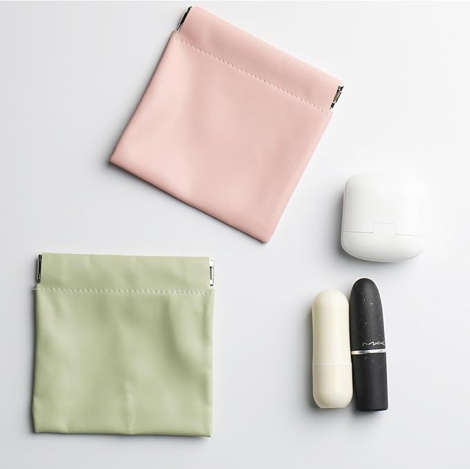 4 PCS Small Makeup Bag for Purse, Mini Cosmetic Bags for Women, Portable Travel Toiletry Pouch Organizer, Coin Purse and Lipstick Storage Bags for Handbag or Travel