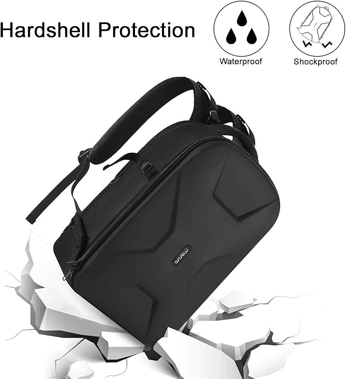 MOSISO Camera Backpack,DSLR/SLR/Mirrorless Photography Camera Bag Full Open Waterproof Hardshell Bag with Insert&Tripod Holder&Laptop Compartment Compatible with Canon/Nikon/Sony, Black
