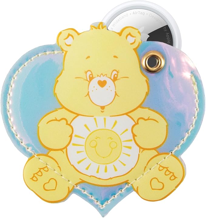 Sonix x Care Bears Keychain Case Compatible with Apple AirTag | Protective AirTag Cover Keychain Charm | Yellow Funshine Bear