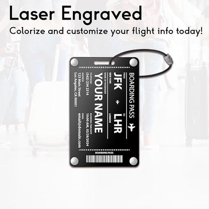 Luggage Tags for Suitcases: Boarding Pass Style Personalized Luggage Tags and Bags with Customizable Flight Details