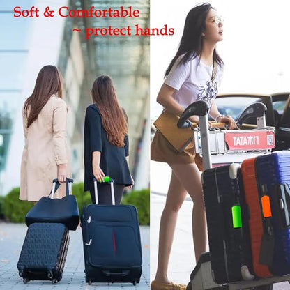 5pcs Neoprene Luggage Handle Wrap for Suitcase Identifier Luggage Makers Covers Wraps Travel Accessories - Fluorescent Green