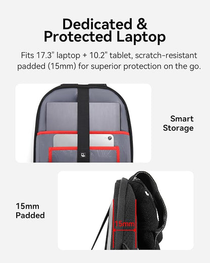 CROSSGEAR Travel Backpack, 30-40L Expandable, 17.3 Inch Large Travel Laptop Backpack, TSA-Friendly Carry On Luggage Airline Approved, Multi-Pocket, Water Resistant Casual Daypack for Men