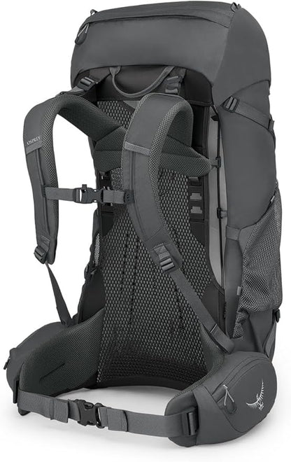 Osprey Rook 50L Men's Backpacking Backpack, Dark Charcoal/Silver Lining