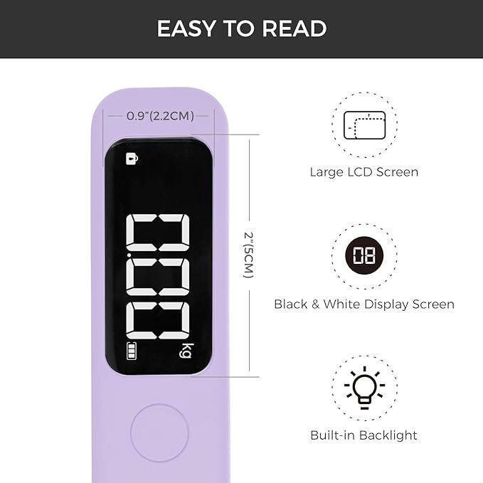 pack all 110 Lbs Luggage Scale, Digital Handheld Luggage Scale, Travel Weight Scale for Luggage with Backlit LCD Display, Battery Included