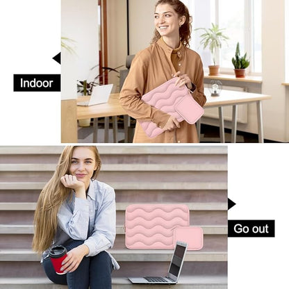 ARVOK Puffy Laptop Sleeve 13-14 inch for MacBook Air 13 inch/Pro 14 inch, Laptop Case Notebook Computer/Tablet Pouch Cover for HP/Dell/Asus/Acer/Samsung, Extra Bag, Women, Cute Carrying Case