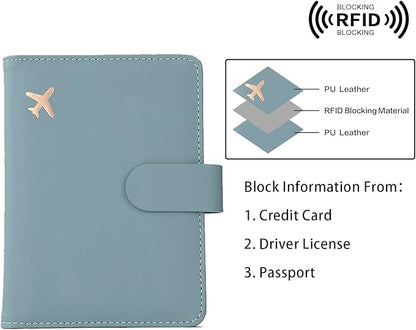 Melsbrinna Rfid Passport Holder for Travel women/Men, Cute Passport Wallet Rfid Blocking Card Slots, Rfid Passport Cover/CaseTravel Wallet, Passport Book Holder (1, Green2)