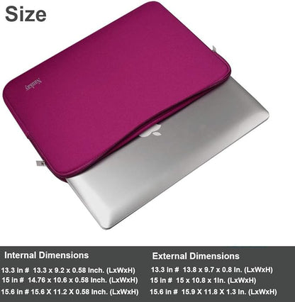 Naukay Laptop Case 15.6 inch,Resistant Neoprene Protective Laptop Sleeve Compatible for Asus F555LA/MB168B/X551,Acer Aspire/Chromebook 15,Dell Inspiron,15.6 HP/Tablet Briefcase Carrying Bag-Wine Red