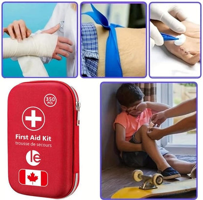 First Aid Kit, 301 Pieces, Survival Kit with Water-Resistant Case, Compact Size for Camping, Hiking, Car, Home, First aid